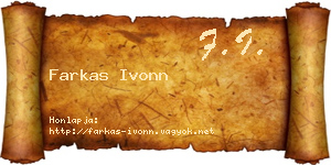 Farkas Ivonn névjegykártya